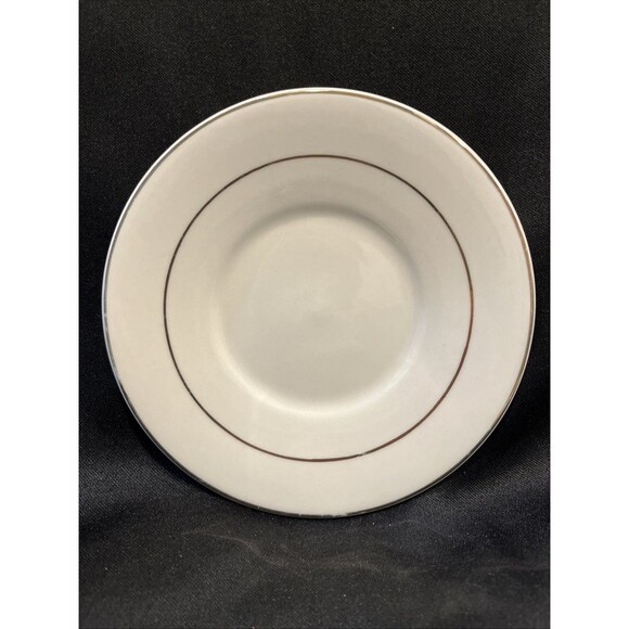 Set of 4 Totally Today 6.25” Dessert Plate White with Gold Trim & Inner Band - Picture 6 of 9